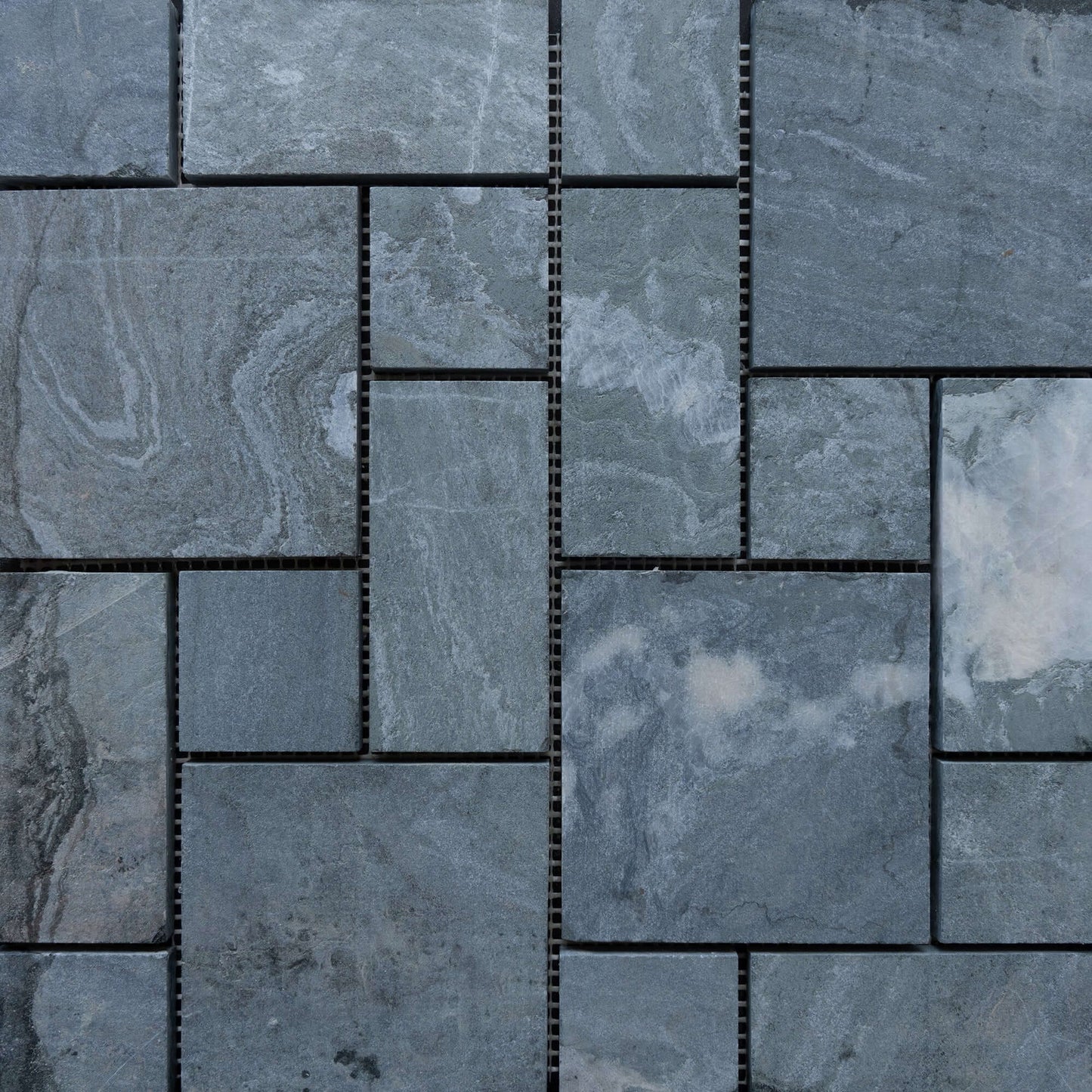 Aqua Blue natural stone tiles featuring a polished finish, ideal for minimalist design and elegant spaces.