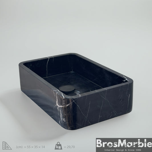 Black Marble Sink | Handmade Natural Stone Bathroom Basin