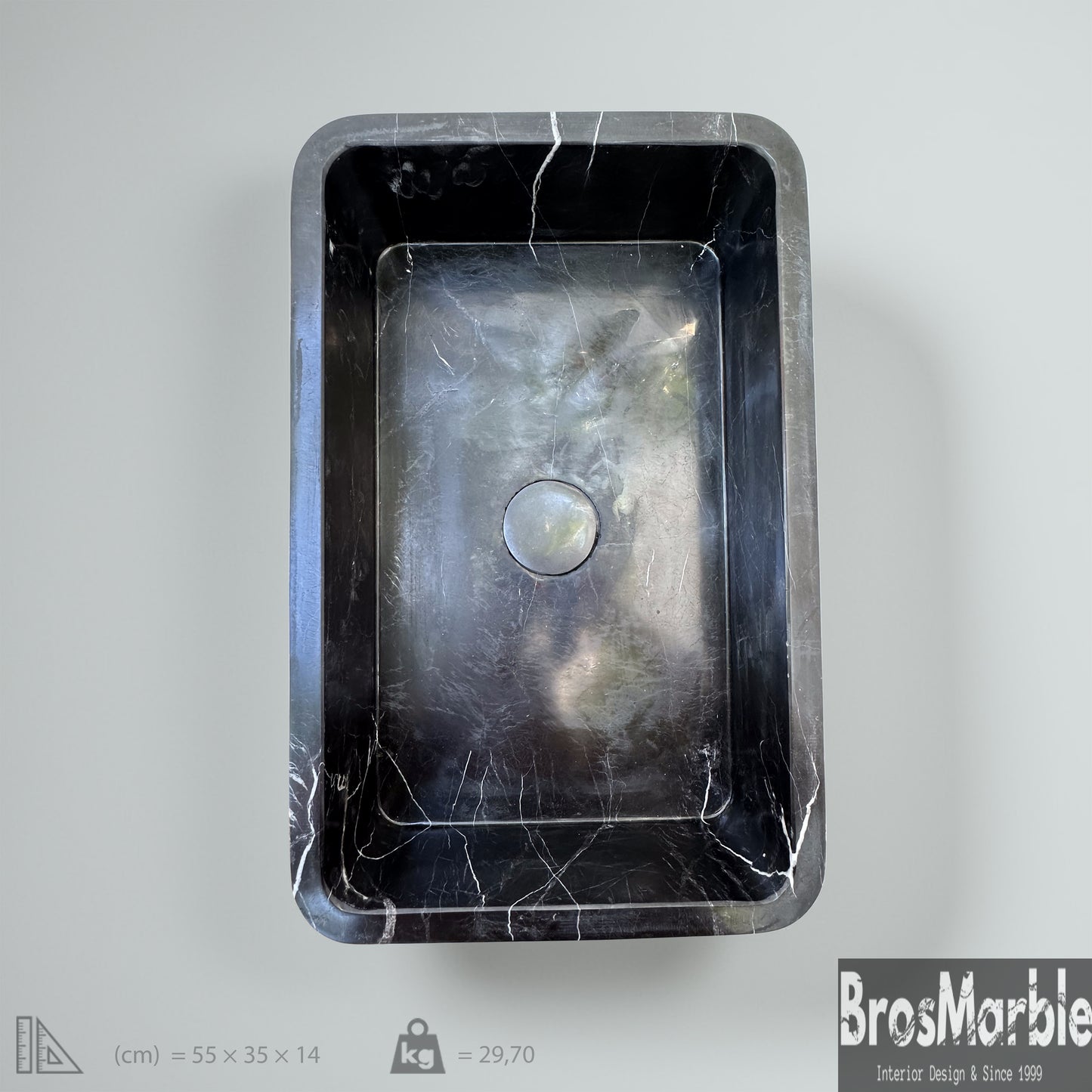 Black Marble Sink | Handmade Natural Stone Bathroom Basin