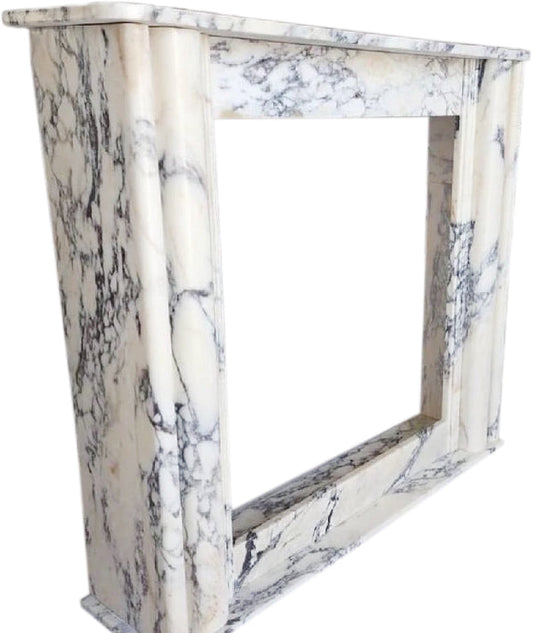 Calacatta Viola Marble Hand-carved Fireplace Mantel Polished (L)54" (H)45" (D)8".