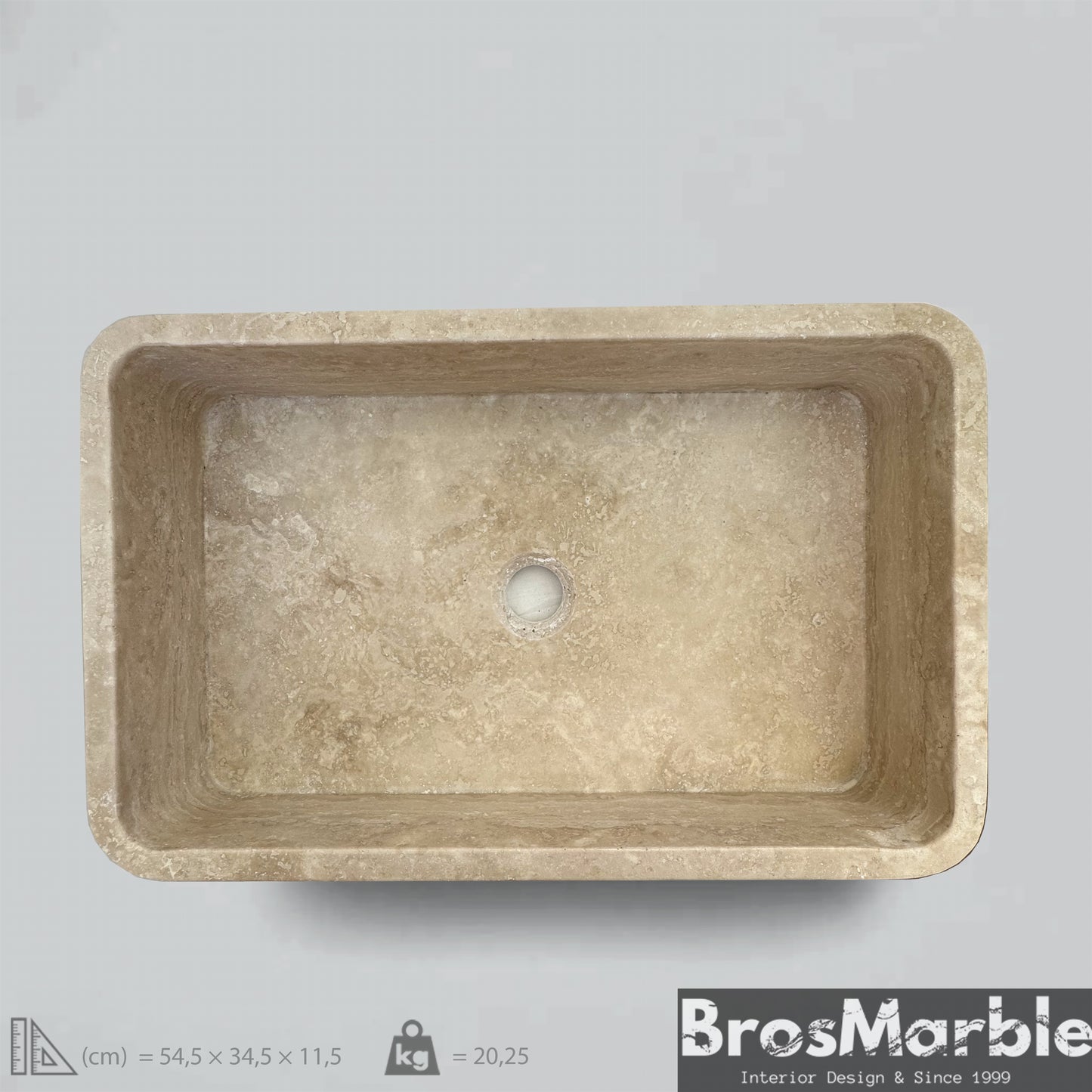 Travertine Marble Sink | Handmade Natural Stone Bathroom Basin