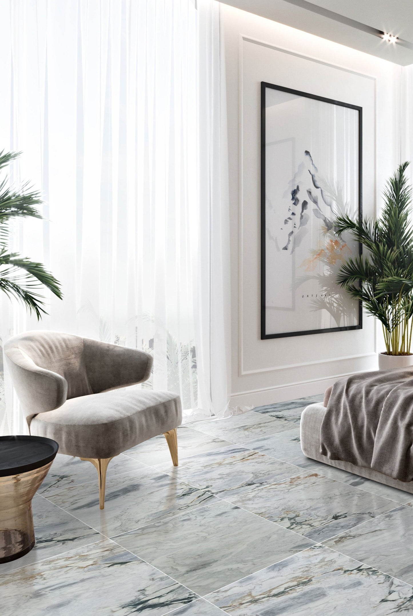 Exquisite Aqua White Exotic Marble slab showcasing elegant natural patterns for upscale interior design and architectural projects.