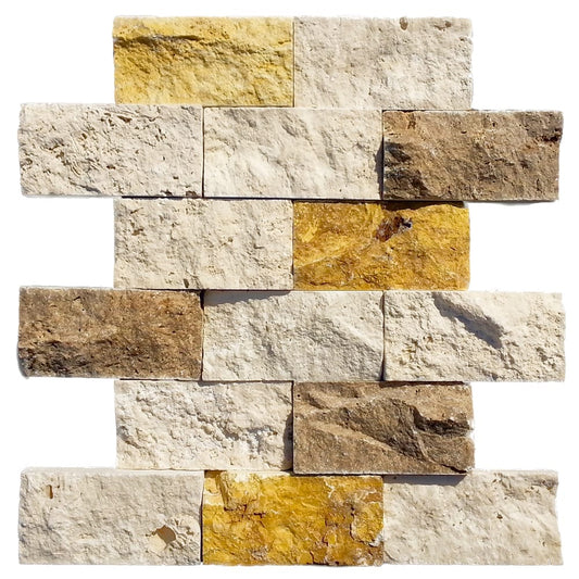 Elegant travertine mosaic tiles installation showcasing natural stone textures and sophisticated design for interior spaces.