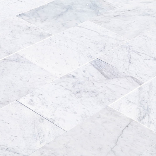 Bianco Carrara White Marble Floor and Wall Tile Polished - Livfloors Collection.