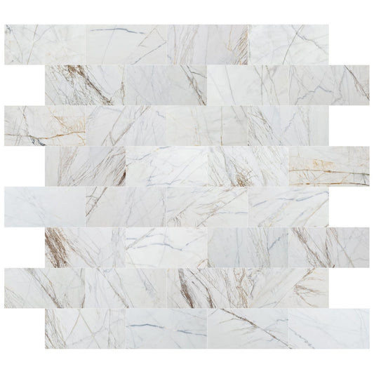 Bianco Rigata Exotic Marble Polished Floor and Wall Tile - Large Format - Livfloors Collection.