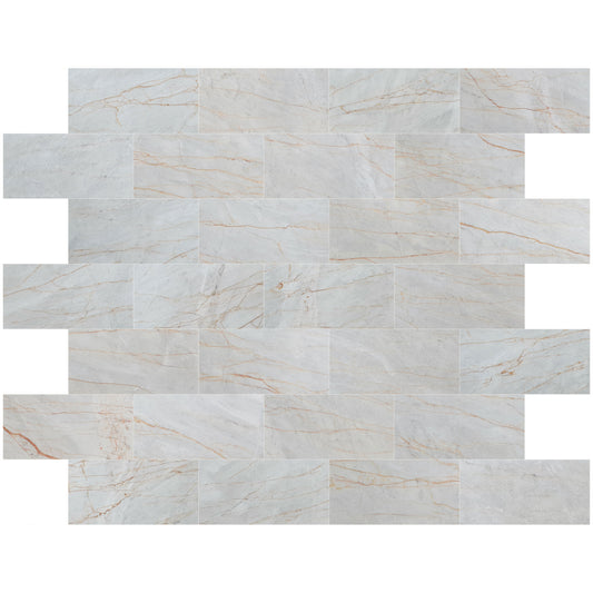 Bianco Venato Exotic Marble Polished Floor and Wall Tile - Large Format - Livfloors Collection.