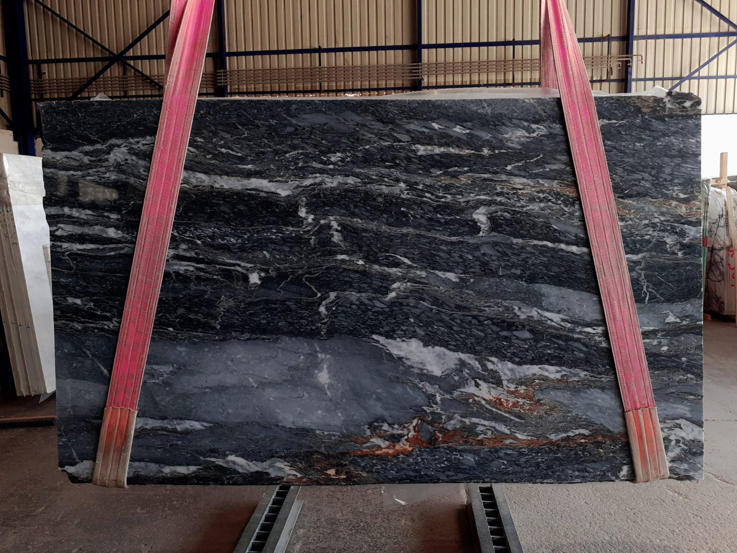 Black leopard inspired pattern on premium marble slabs showcasing elegance and durability for upscale interior design