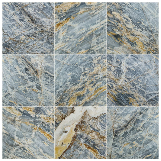 Blue Lagoon Dolomite Exotic Marble Polished Floor and Wall Tile - Large Format - Livfloors Collection.