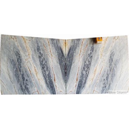 Blue Storm Bookmatching Marble Slabs Polished - Livfloors Collection.