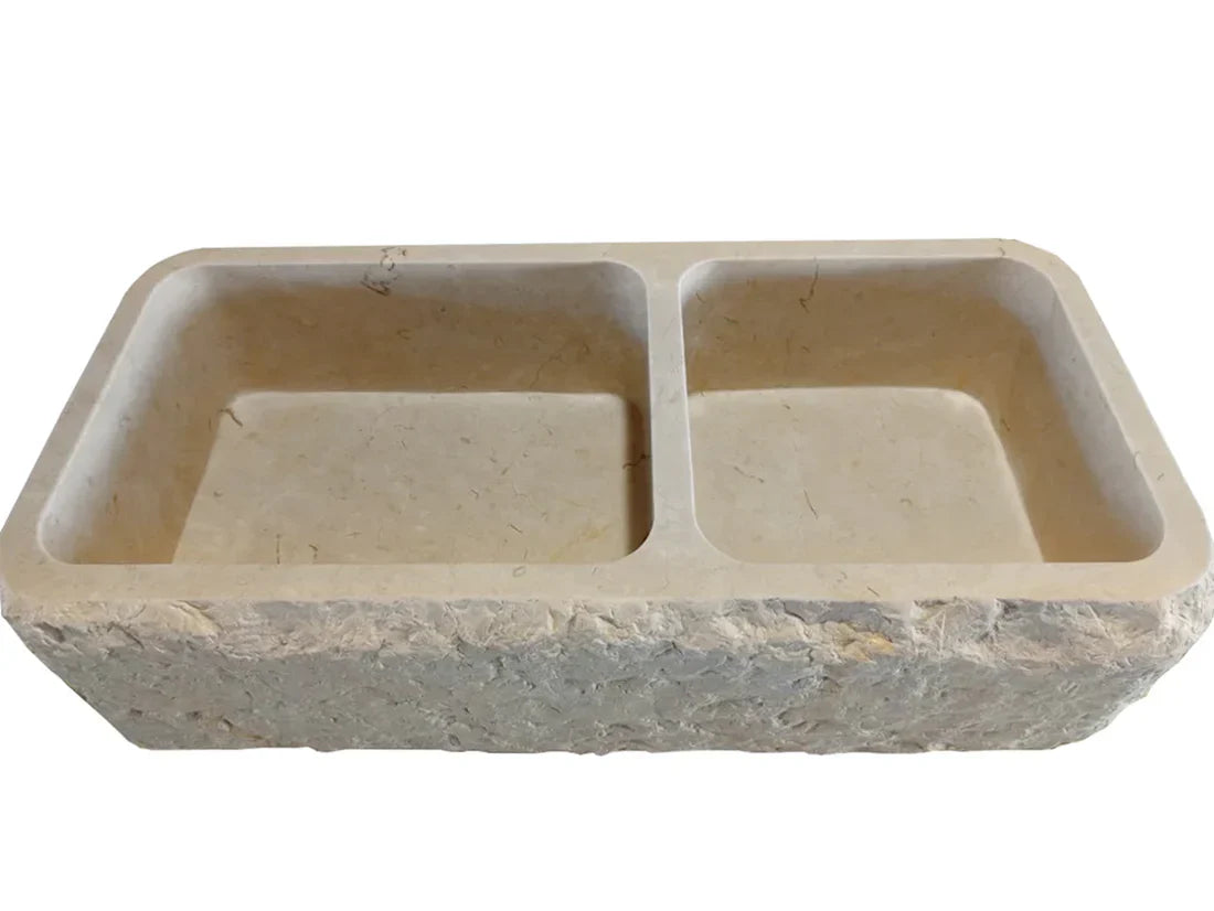 Botticino Beige farmhouse sink showcasing elegant design and durable natural stone for kitchen luxury