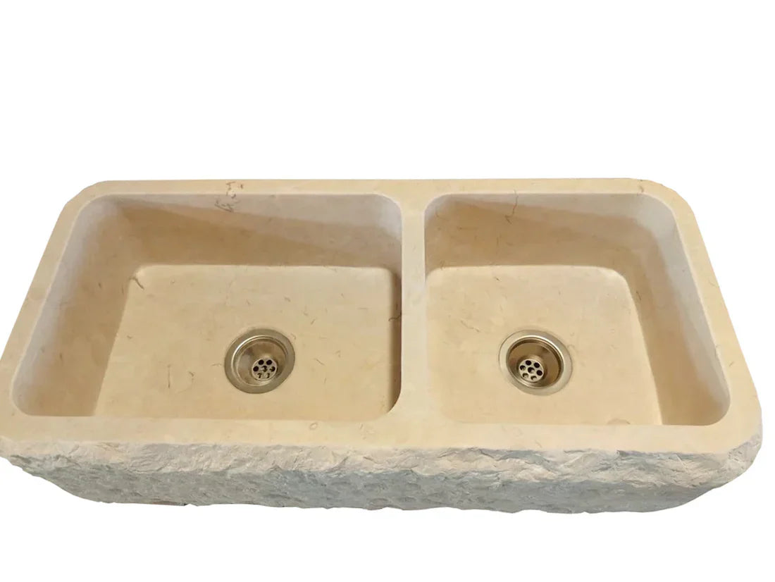 Botticino Beige farmhouse sink showcasing elegant design and durable natural stone for kitchen luxury