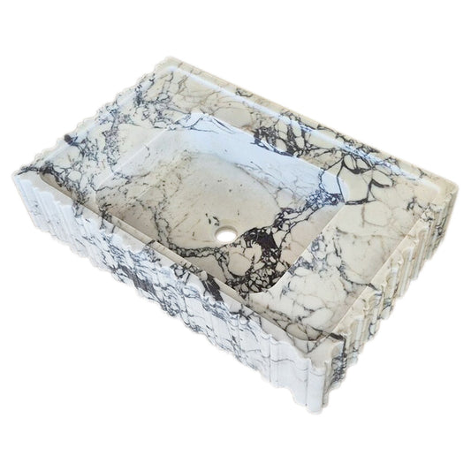 Elegant Calacatta Viola marble slab, showcasing luxury and timeless sophistication for upscale interior designs