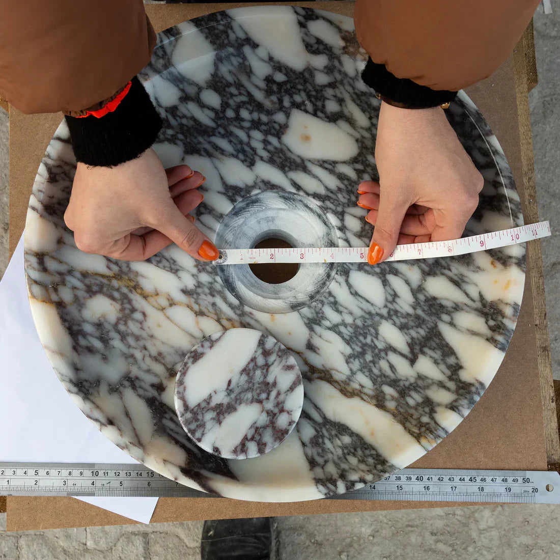 Calacatta Viola Marble Natural Stone Round Above Vanity Bathroom Sink Polished (D)15.5" (H)4.5".
