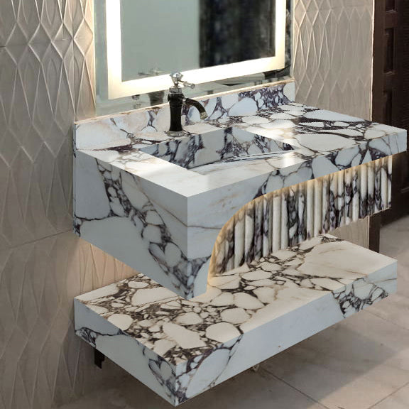 Elegant Calacatta Viola marble sinks showcasing luxurious design and superior craftsmanship for sophisticated interiors