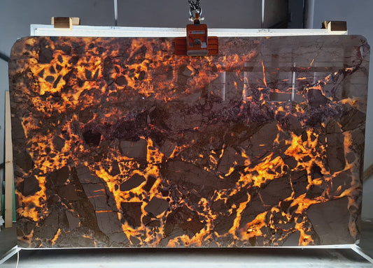 Caramel White Beige Bookmatching Marble Slabs Polished - Full Truckload.