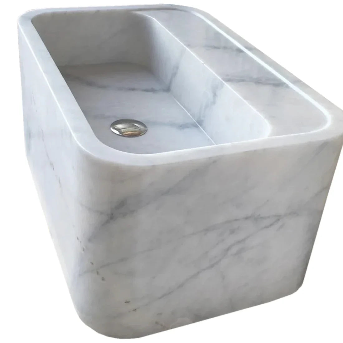 Elegant Carrara marble wall-mount sink showcasing timeless design and superior craftsmanship for modern bathroom interiors