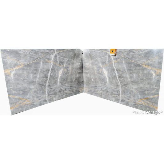 Gris Dorado Gray Bookmatching Marble Slabs Polished - Livfloors Collection.
