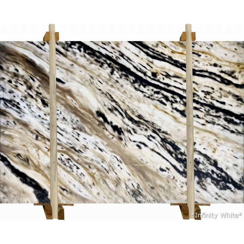 Infinity White marble slabs showcasing elegant, high-quality surfaces ideal for luxurious interior designs.