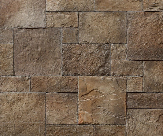 Ashlar Pattern Petra Coffee Manufactured Stone Handmade Veneer - Livfloors Collection.