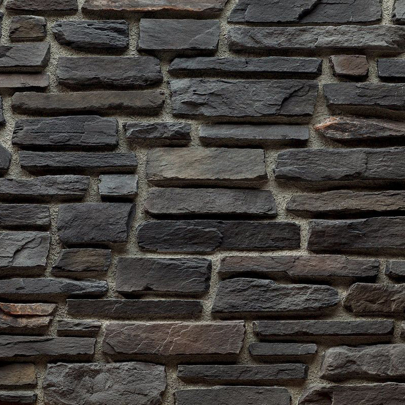 Sierra Anthracite Slate Look Manufactured Stone Handmade Veneer - Livfloors Collection.