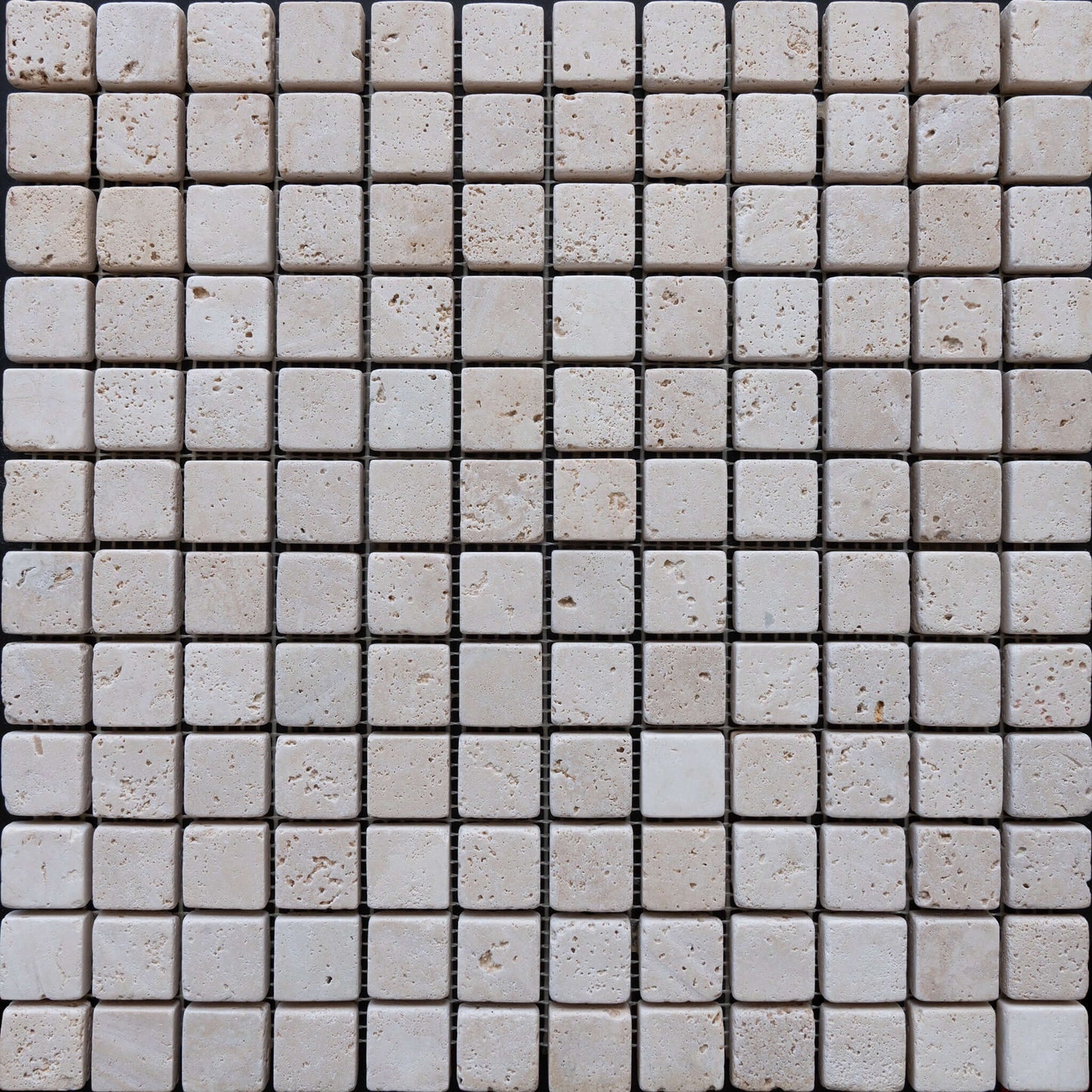 Traverten Antiquing Mosaic in a classic 2.5x2.5 design, showcasing premium, textured natural stone for elegant spaces.