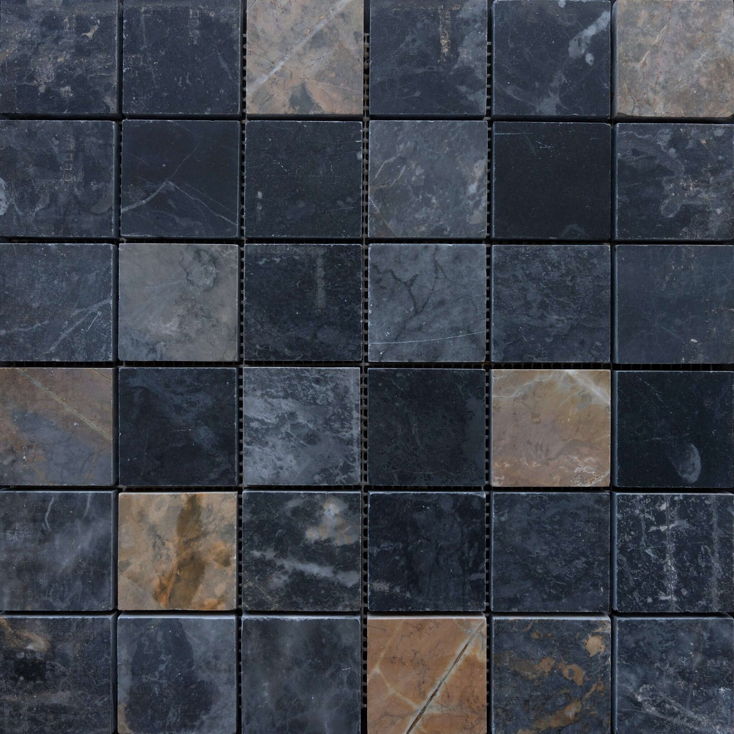Mix Marble Mosaic 5x5 tiles featuring a polished finish highlighting natural stone's timeless elegance and minimalist design.