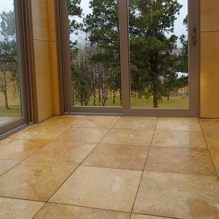 Oasis Gold Travertine Honed and Filled Floor and Wall Tile - Livfloors Collection.