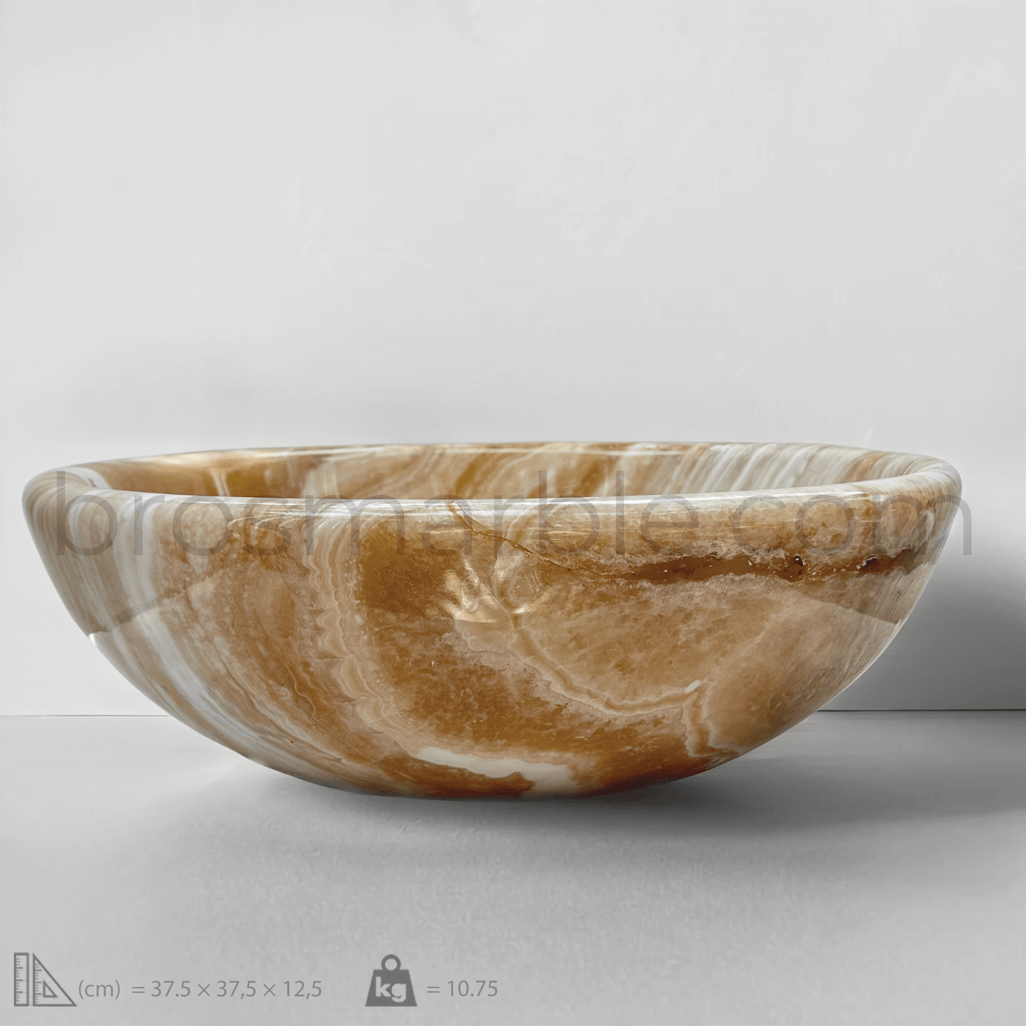 View the image of Orange Onyx Marble Vessel Sink (BRS002) at BROSMARBLE. Premium marble sink in the Sinks category, available for $435.00.