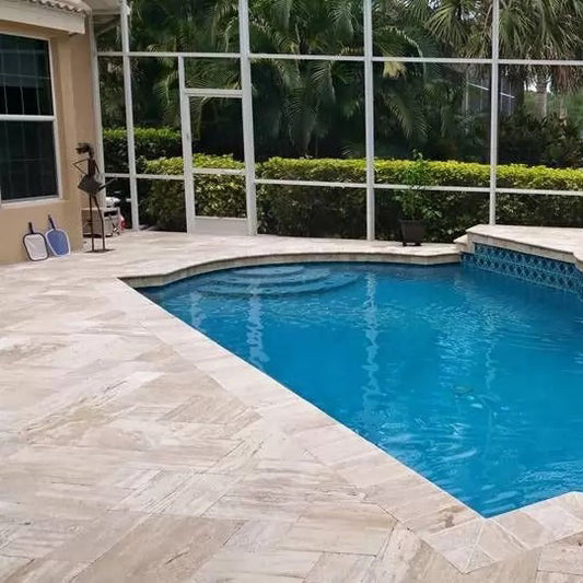 Elegant travertine flooring showcasing sophisticated design and timeless beauty for upscale interiors.