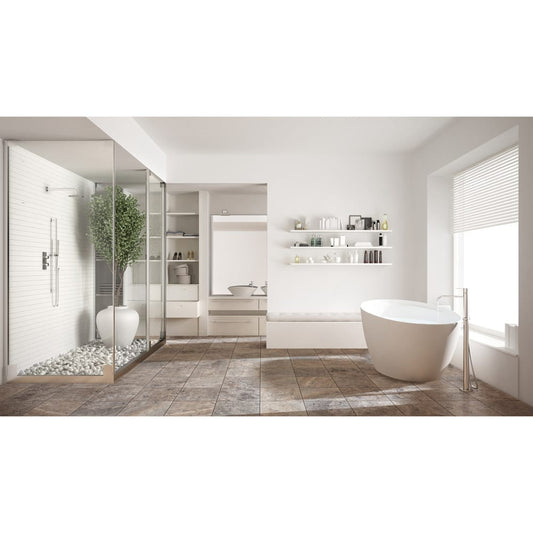 Pewter Travertine Honed and Filled Floor and Wall Tile - Livfloors Collection.