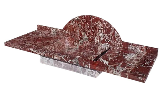 Rosso Levanto Marble Rectangular Wall-mount Sink (W)20" (L)52" (H)5".