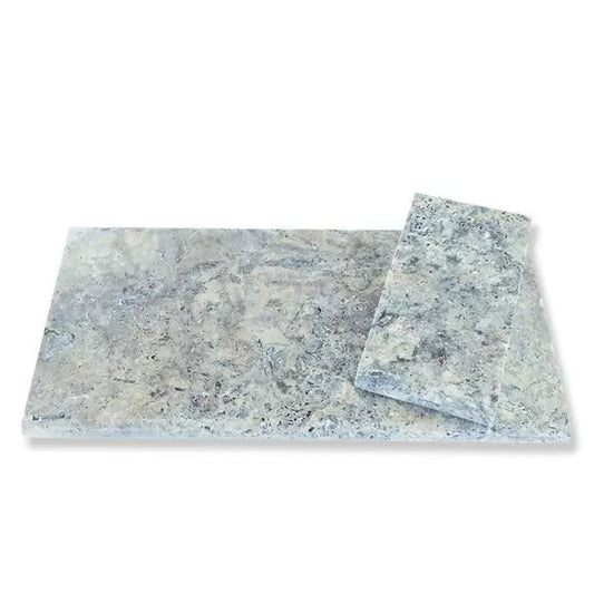 Silver 12"x24" Tumbled Travertine Pool Coping - Full Truckload