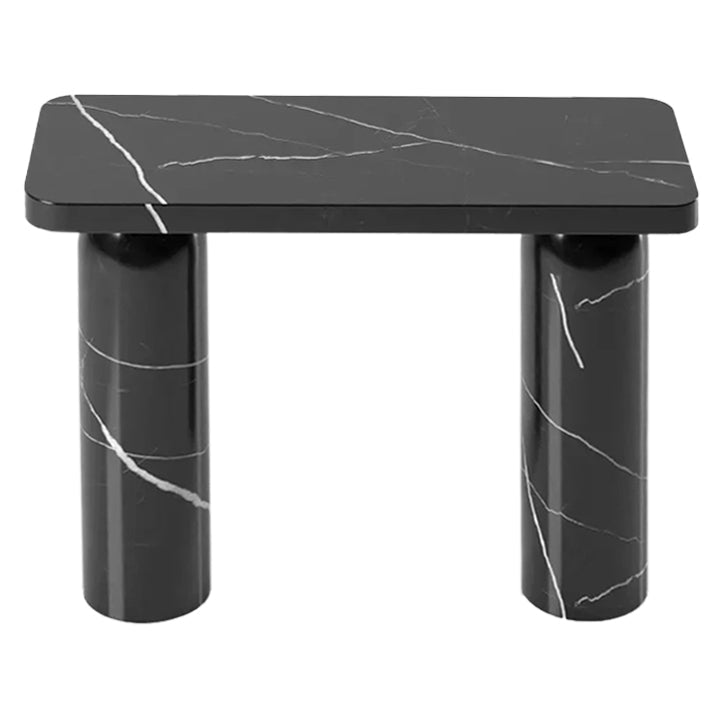 Toros Black Marble Designer Round Legs Console Polished.