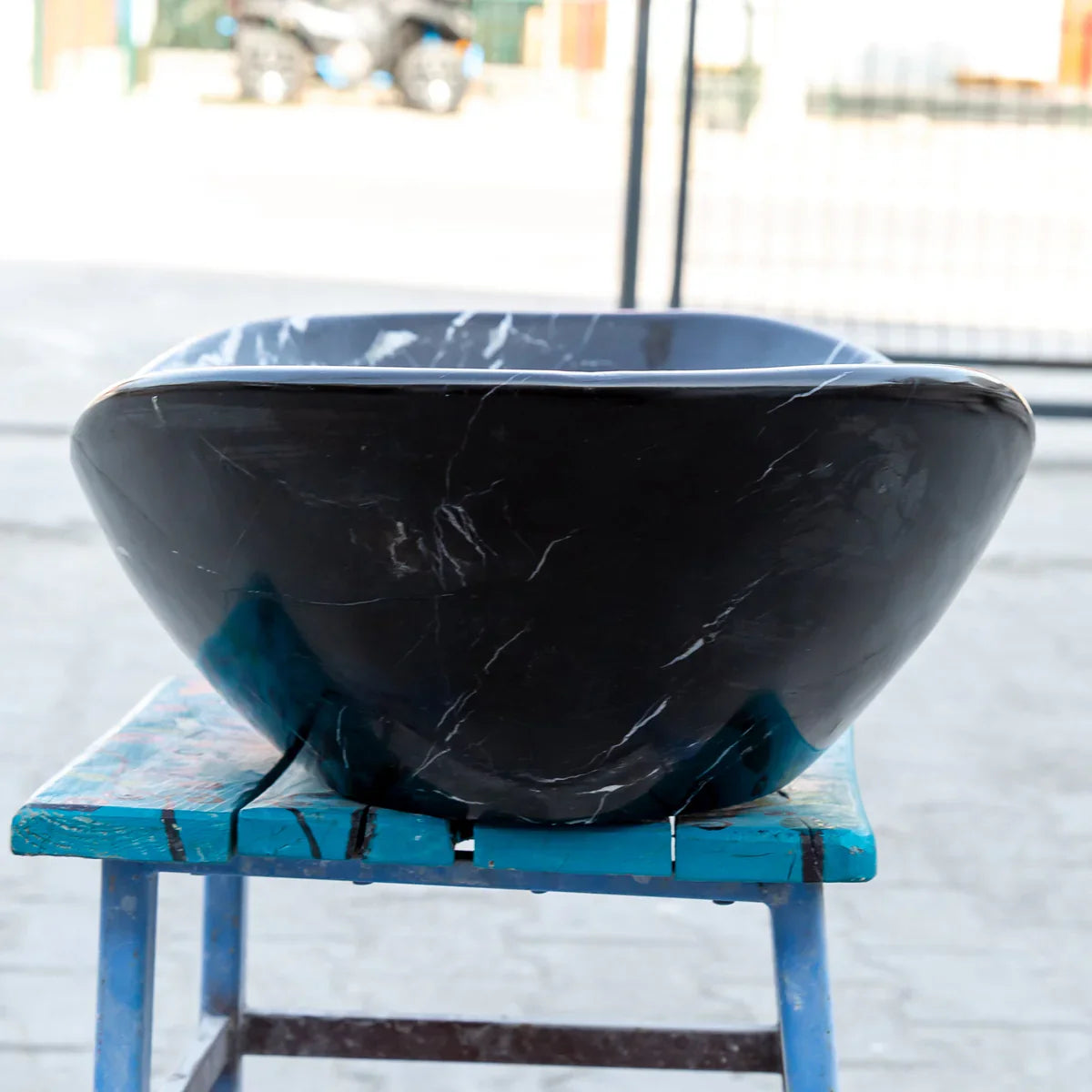 Elegant black marble surface showcasing luxurious and sophisticated interior design elements