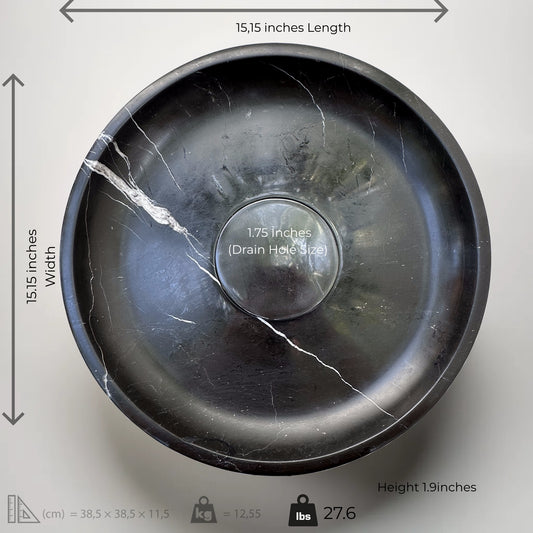 Black Round Marble Sink