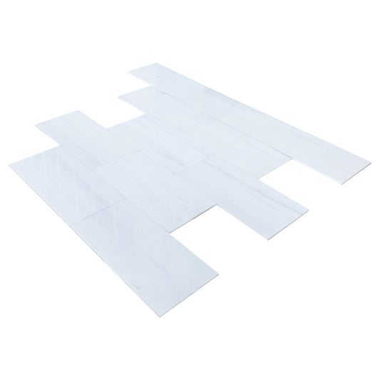 Elegant Bianco Dolomite marble tiles showcasing natural stone beauty for premium flooring and wall applications.