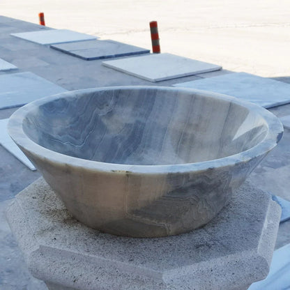 Elegant gray onyx V-shape sink showcasing contemporary design with durable, high-quality materials for modern bathrooms