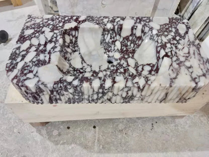 Calacatta Viola marble slab showcasing luxury design and elegance for premium interior applications