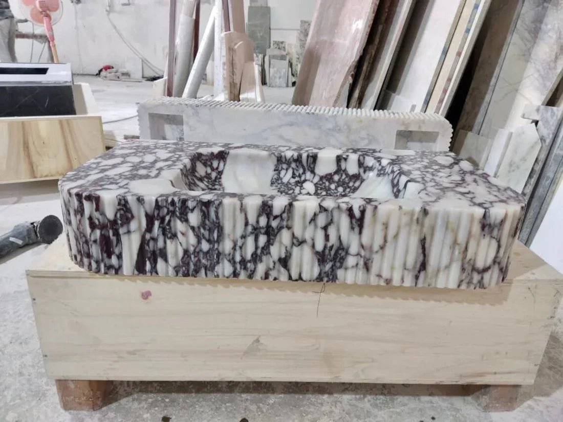 Calacatta Viola marble slab showcasing luxury design and elegance for premium interior applications