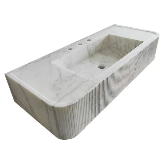 Elegant Carrara White Marble surface showcasing space-saving design for modern interiors and optimized layout.