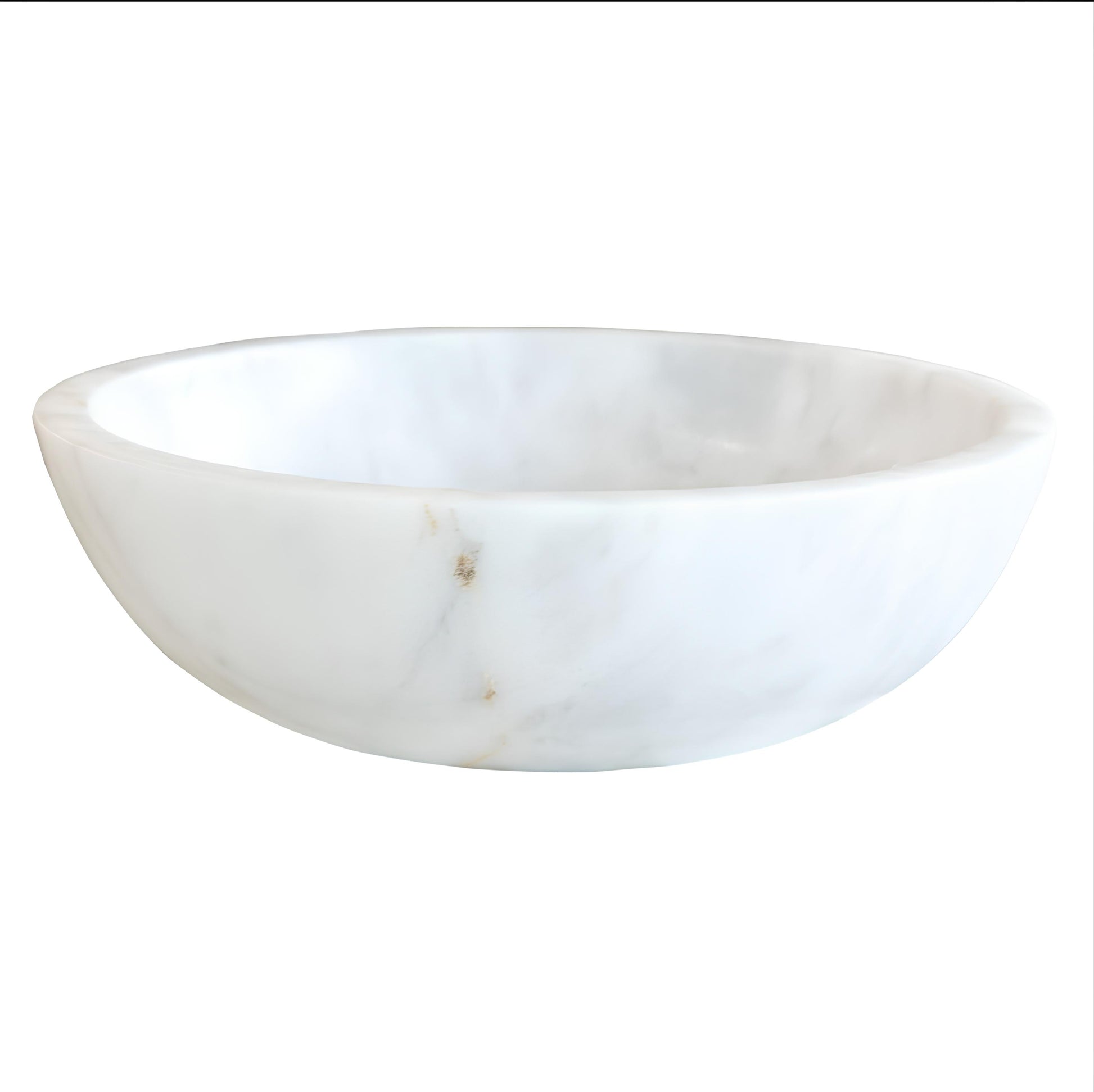Handcrafted Carrara marble sink with soft white base and gray veining, ideal for luxury bathroom design.