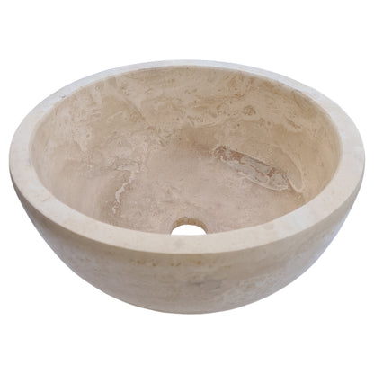 Crema Antiqua Travertine Natural Stone Under-mount Sink Honed and Filled (D)12" (H)6"-Clearance.