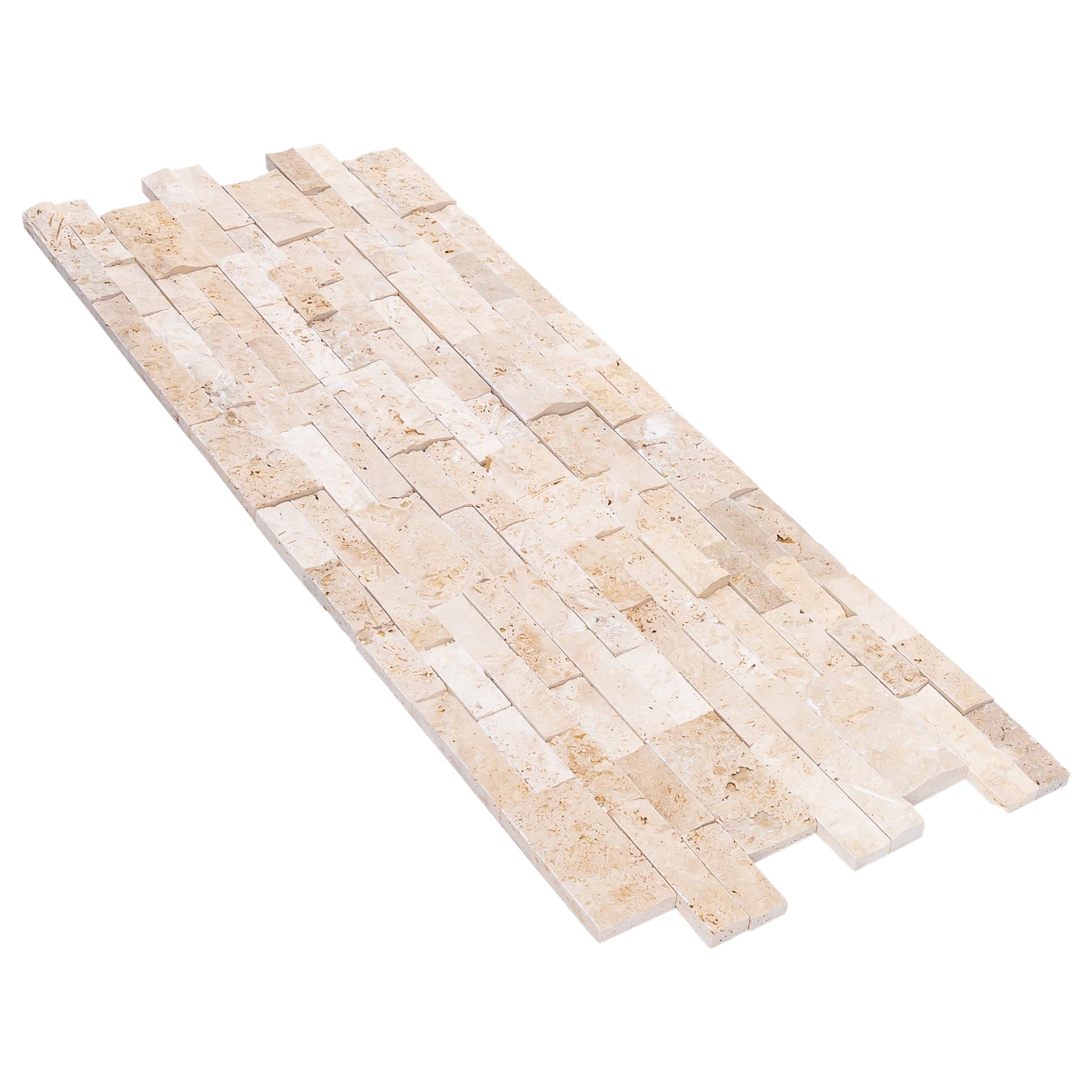 Elegant travertine tiles showcasing natural stone texture, perfect for sophisticated flooring and wall designs.