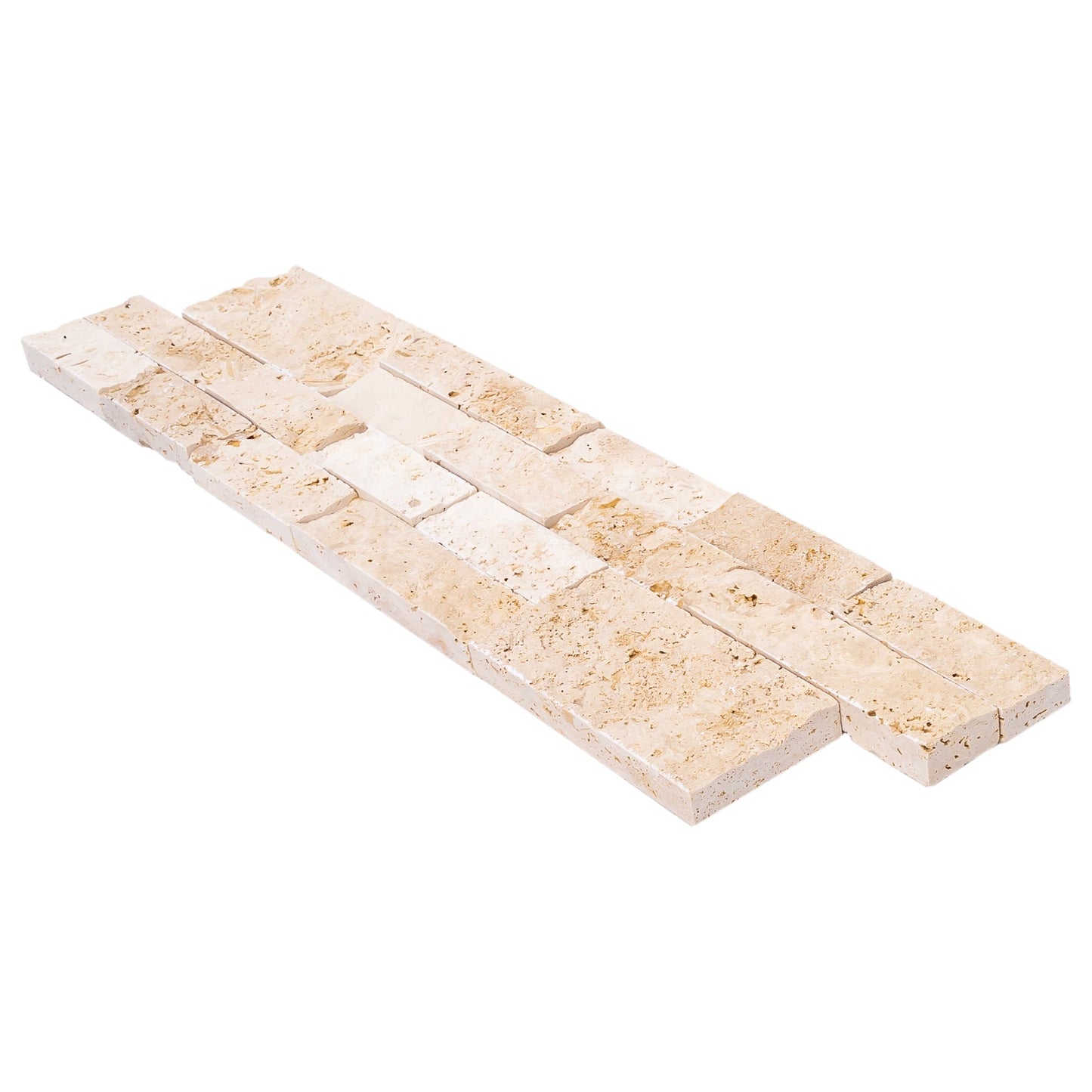 Elegant travertine tiles showcasing natural stone texture, perfect for sophisticated flooring and wall designs.
