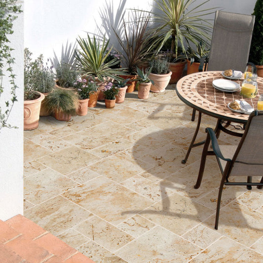 Elegant travertine pavers for durable and stylish outdoor flooring solutions