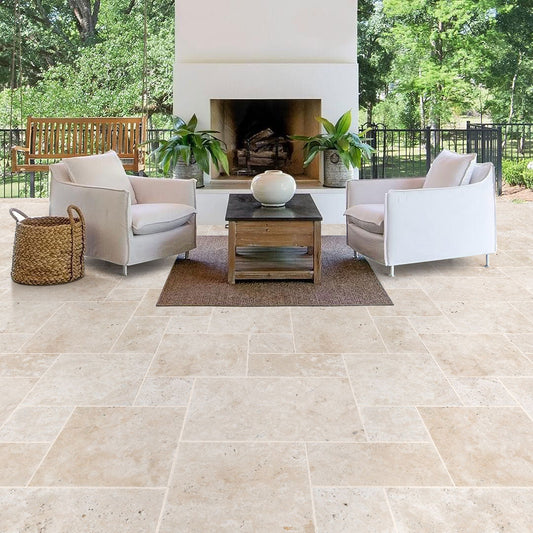 Premium travertine tiles showcasing natural beauty and durability for elegant architectural designs