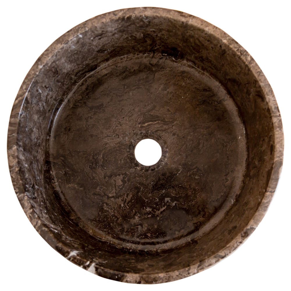 Narcist Brown Marble Vessel Sink High-Gloss Polished (D)16" (H)6.5".