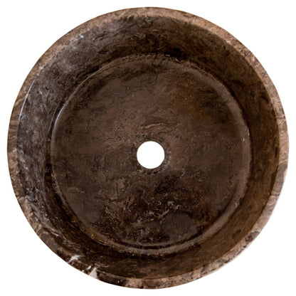 Narcist Brown Marble Vessel Sink High-Gloss Polished (D)16" (H)6.5".