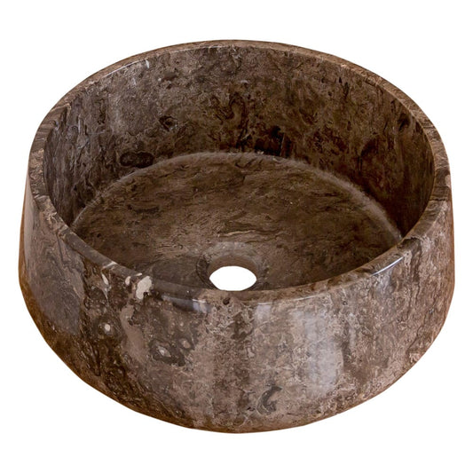 Narcist Brown Marble Vessel Sink High-Gloss Polished (D)16" (H)6.5".