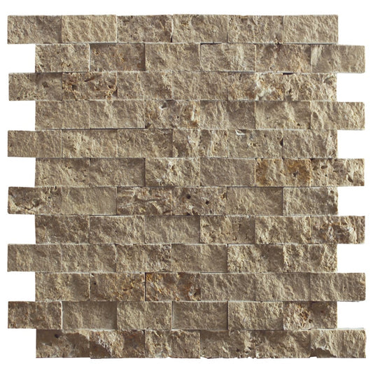 Natural Travertine stone in rich Noce Brown finish, ideal for elegant flooring and wall applications